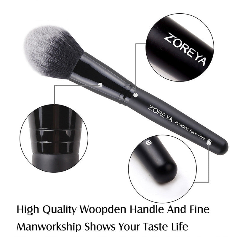 ZOREYA 15-Piece Makeup Brush Set with Black Handles