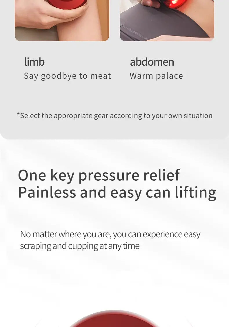 Portable Electric Cupping Massager with Red Light (2 Cups)